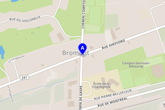 Kort for Tanger Outlet Bromont
