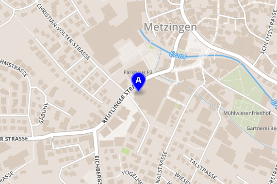 Kort for Outlet City Metzingen
